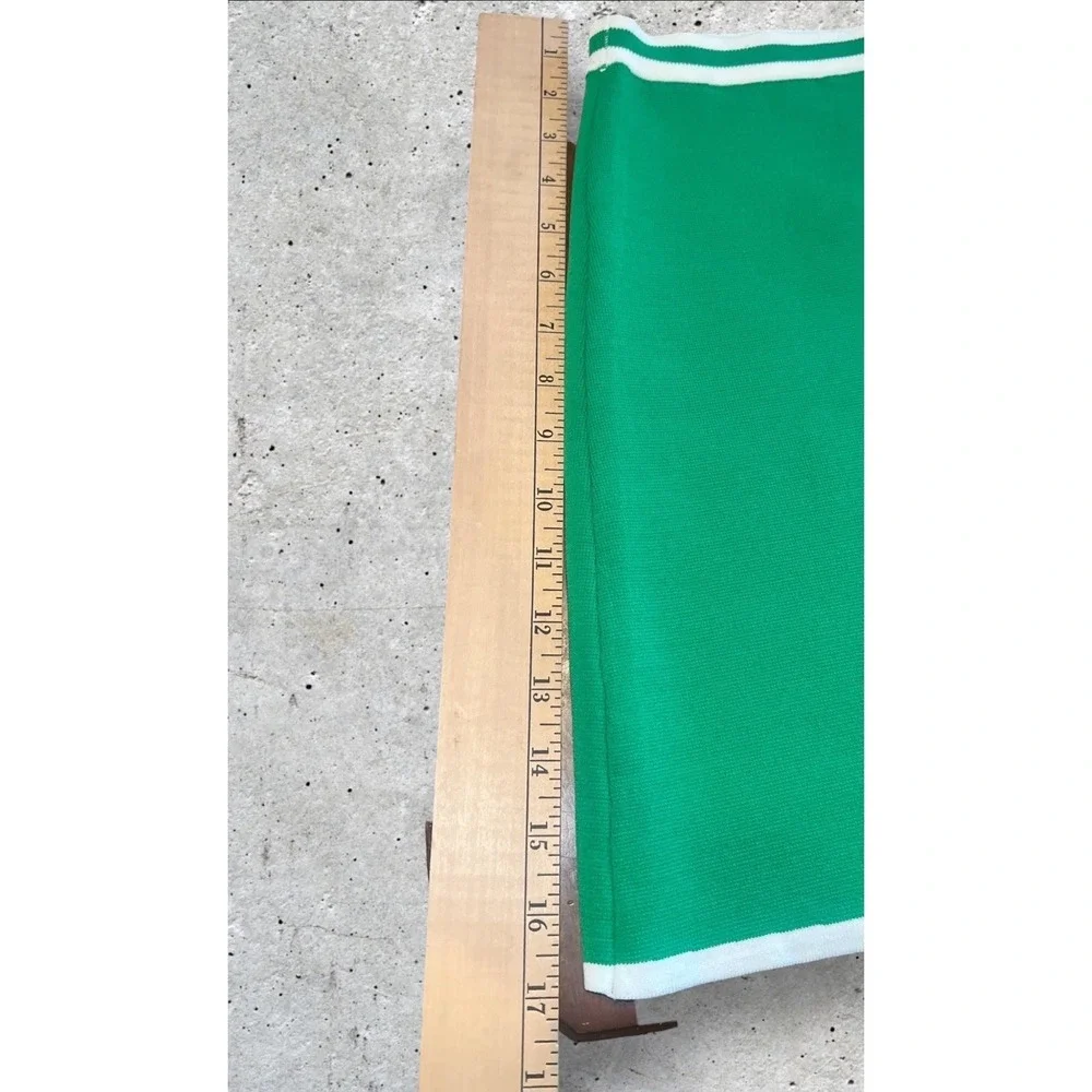 House of Harlow 1960 Green Knit Mini‎ Skirt NWT M White Trim Preppy Golf Tennis